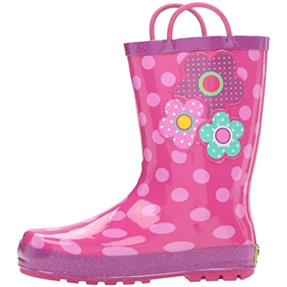Flower Cutie Girls Polka Dot Rubber Rain Boots