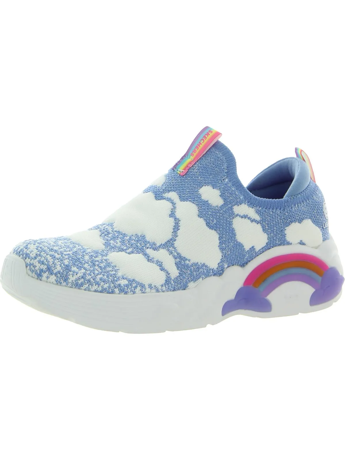 Fluffy Dreamz Girls Metallic Slip On Light-Up Shoes