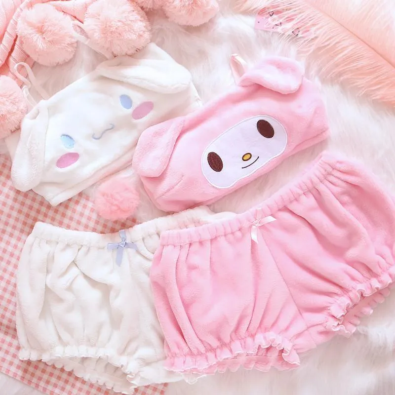 Fuzzy Kawaii Lingerie Set