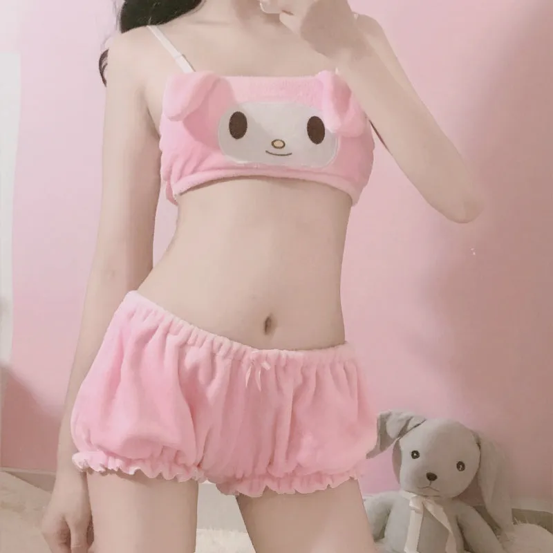 Fuzzy Kawaii Lingerie Set