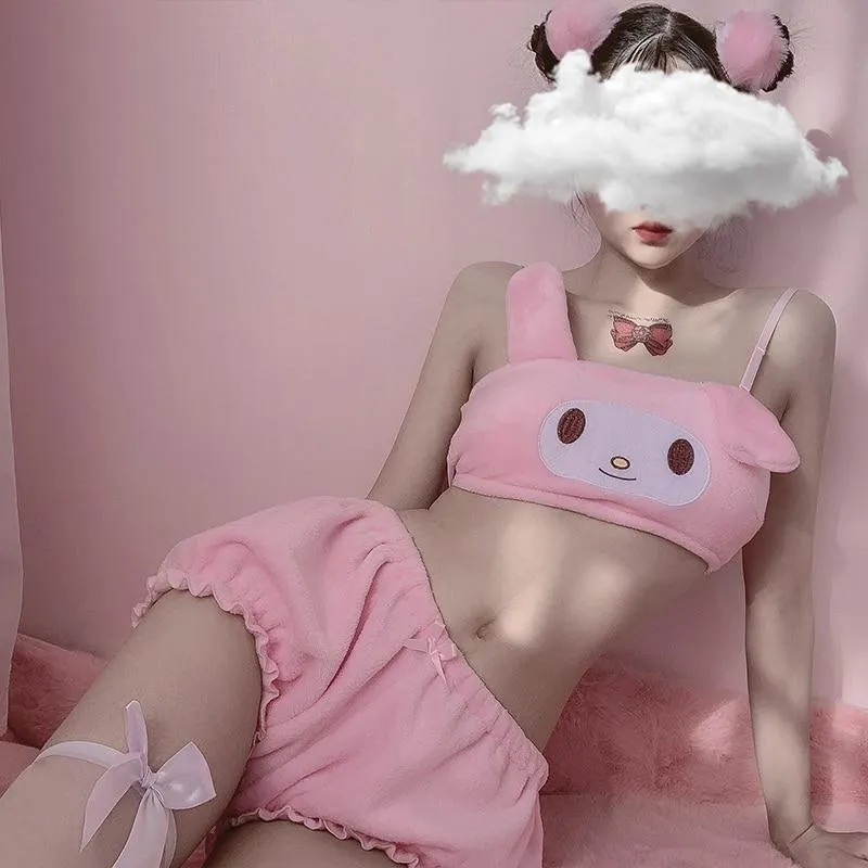 Fuzzy Kawaii Lingerie Set