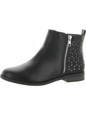 Girls Faux Leather Glitter Booties