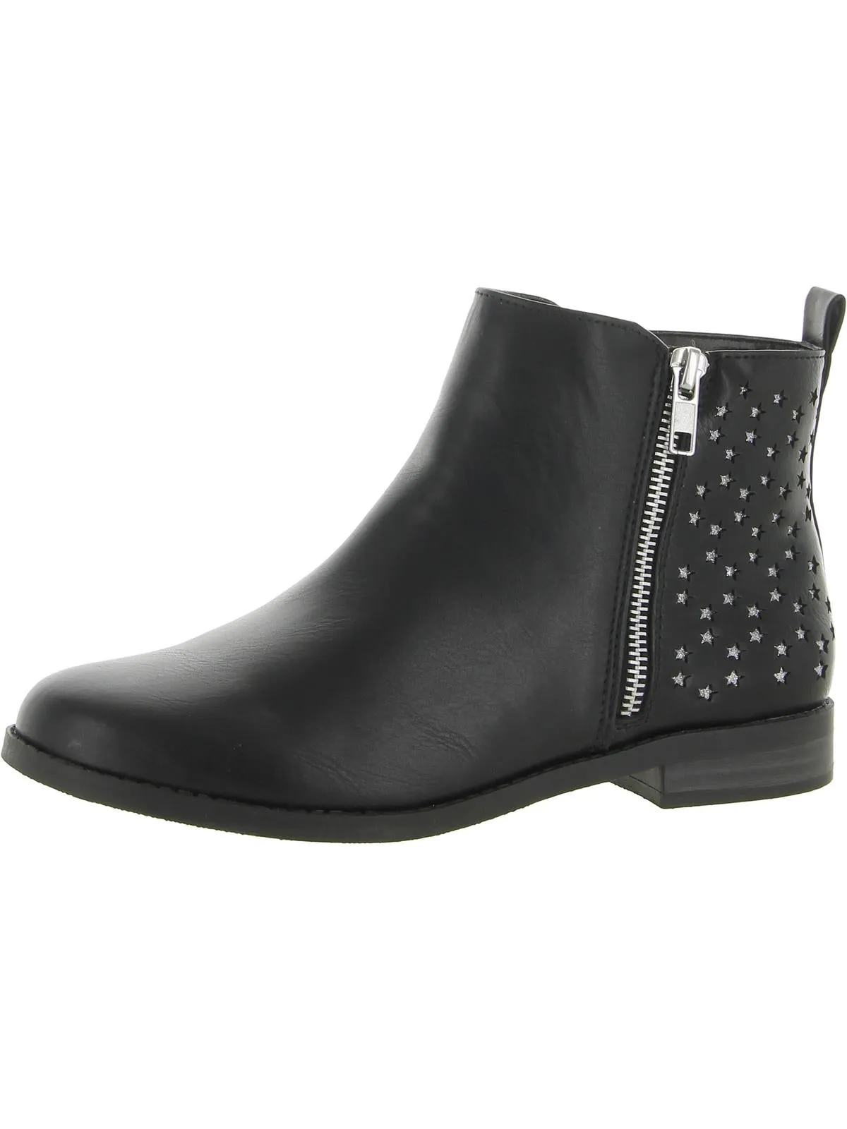 Girls Faux Leather Glitter Booties