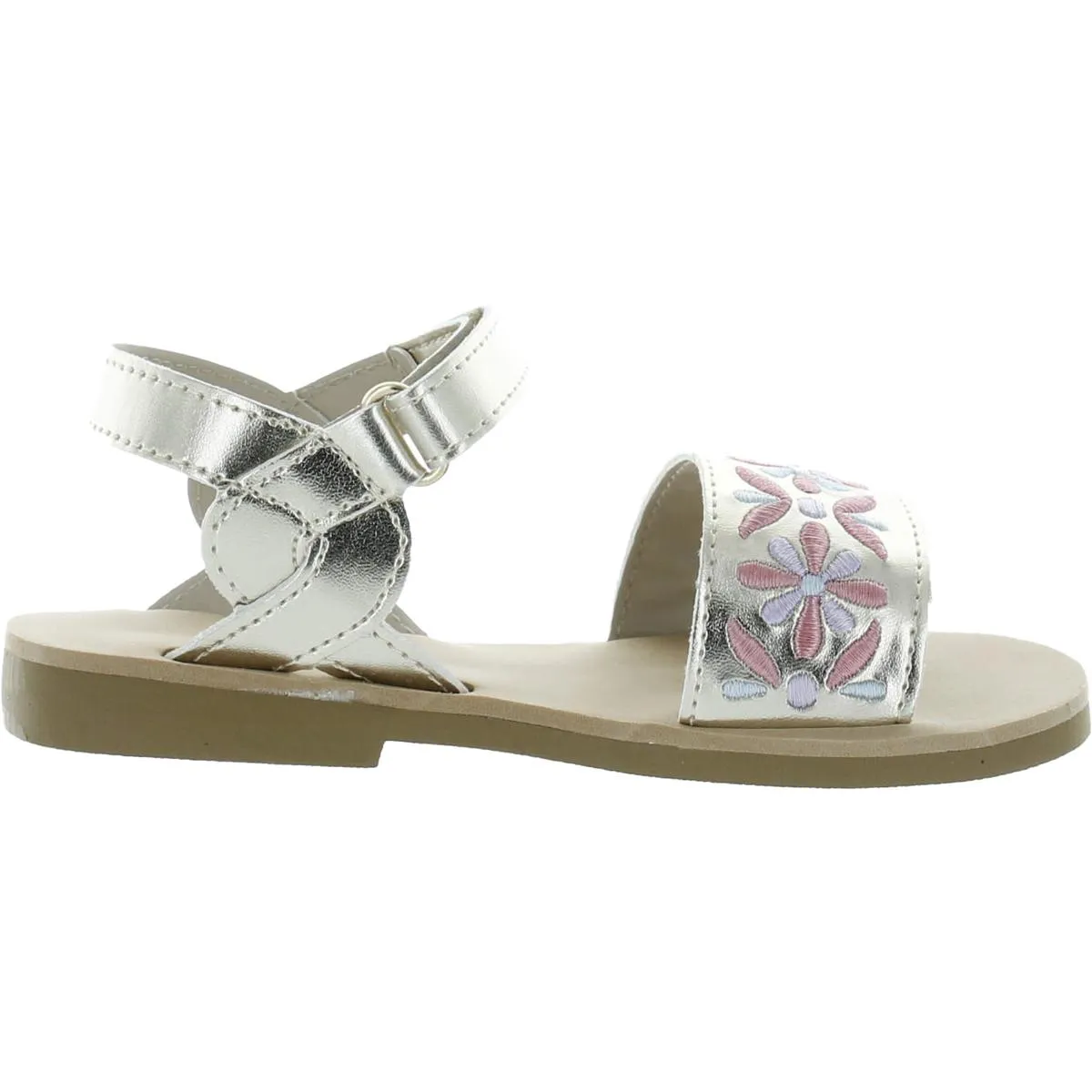 Girls Metallic Ankle Strap Slingback Sandals
