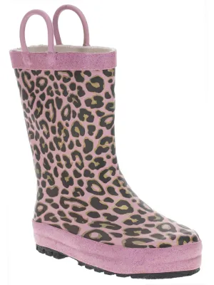Girls Rubber Pull On Rain Boots