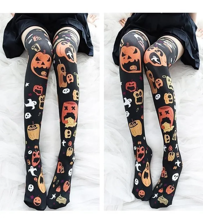 Halloween Thigh High Stockings