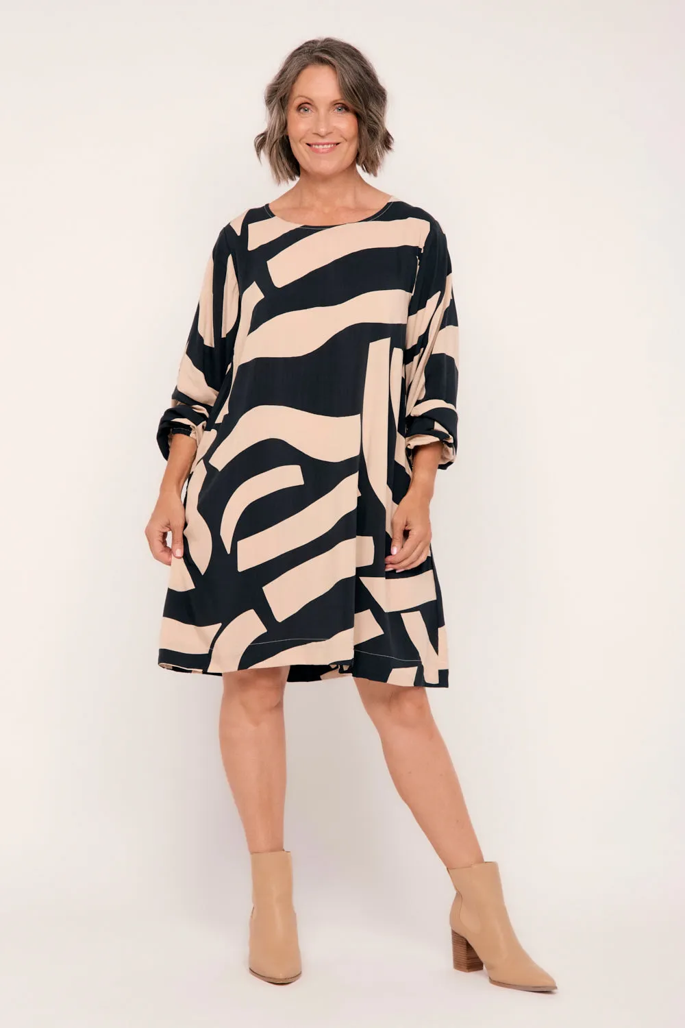Hazel Short Shift Dress in Nightfall Adrift