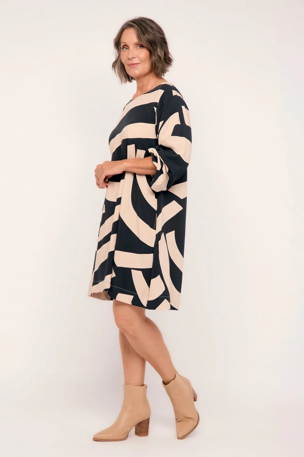 Hazel Short Shift Dress in Nightfall Adrift
