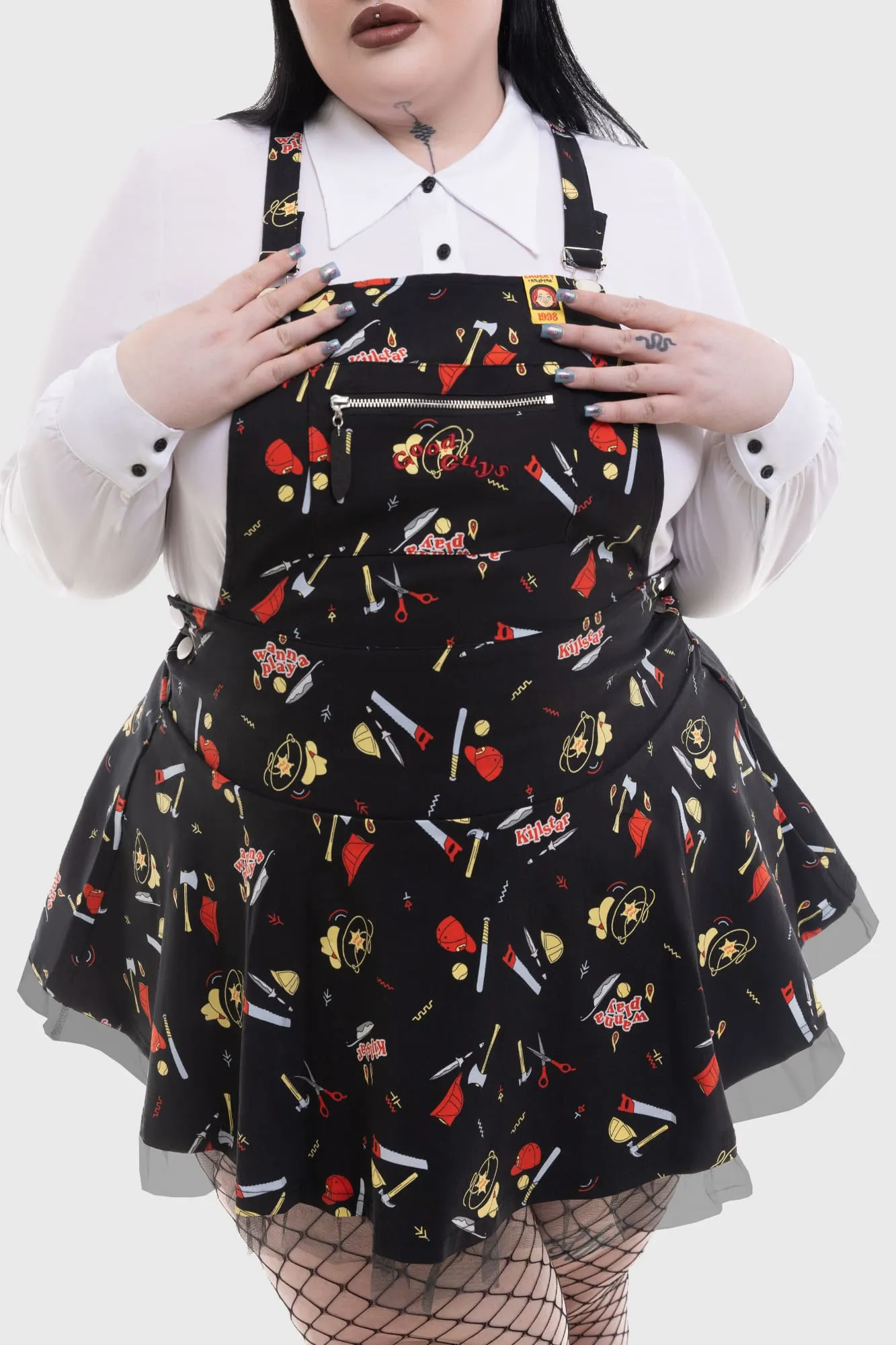 It's Time To Play Pinafore Dress
