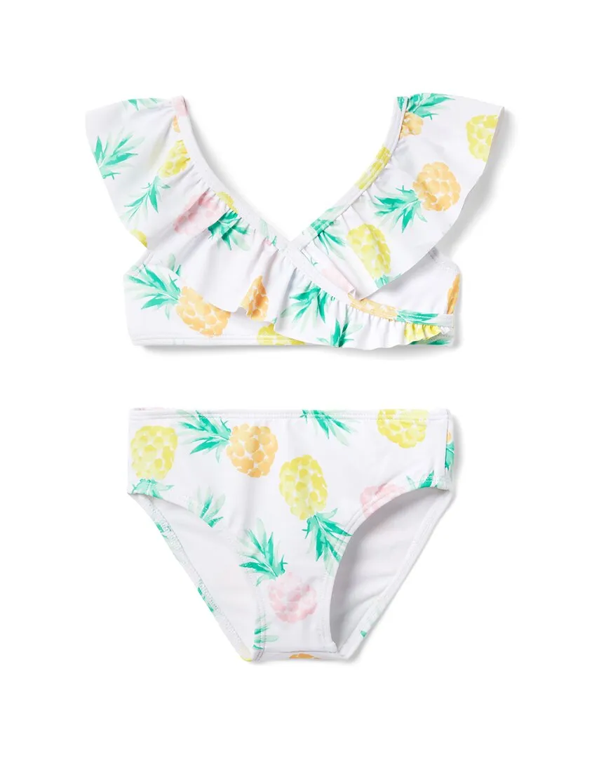 Janie and Jack Pineapple Ruffle Recycled 2-Piece Swimsuit