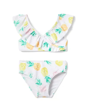 Janie and Jack Pineapple Ruffle Recycled 2-Piece Swimsuit