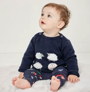 Joules Infant Barney Knitted Sweater - Navy Sheep