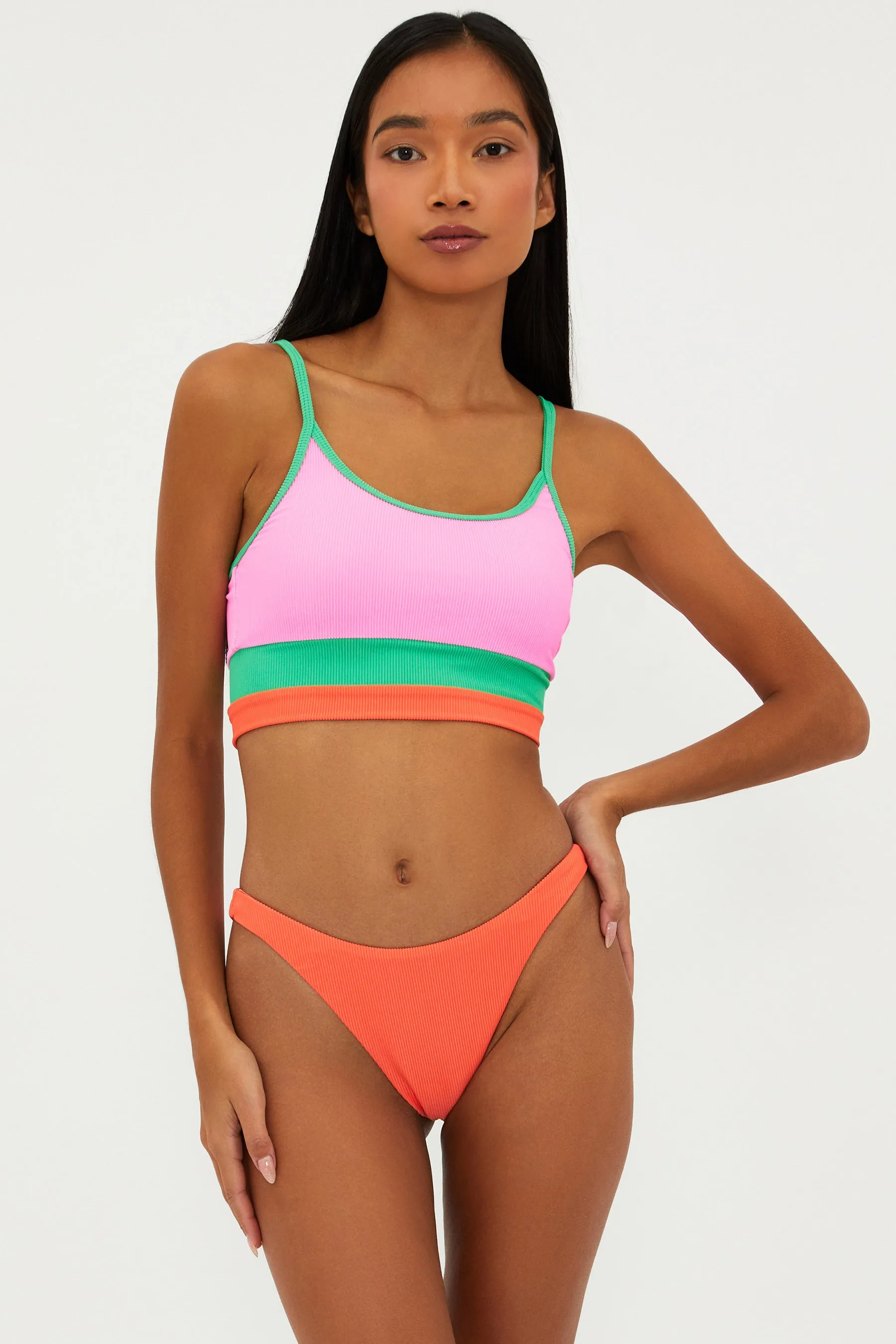 Kaylin Bottom Coral Beach Colorblock Beach Riot