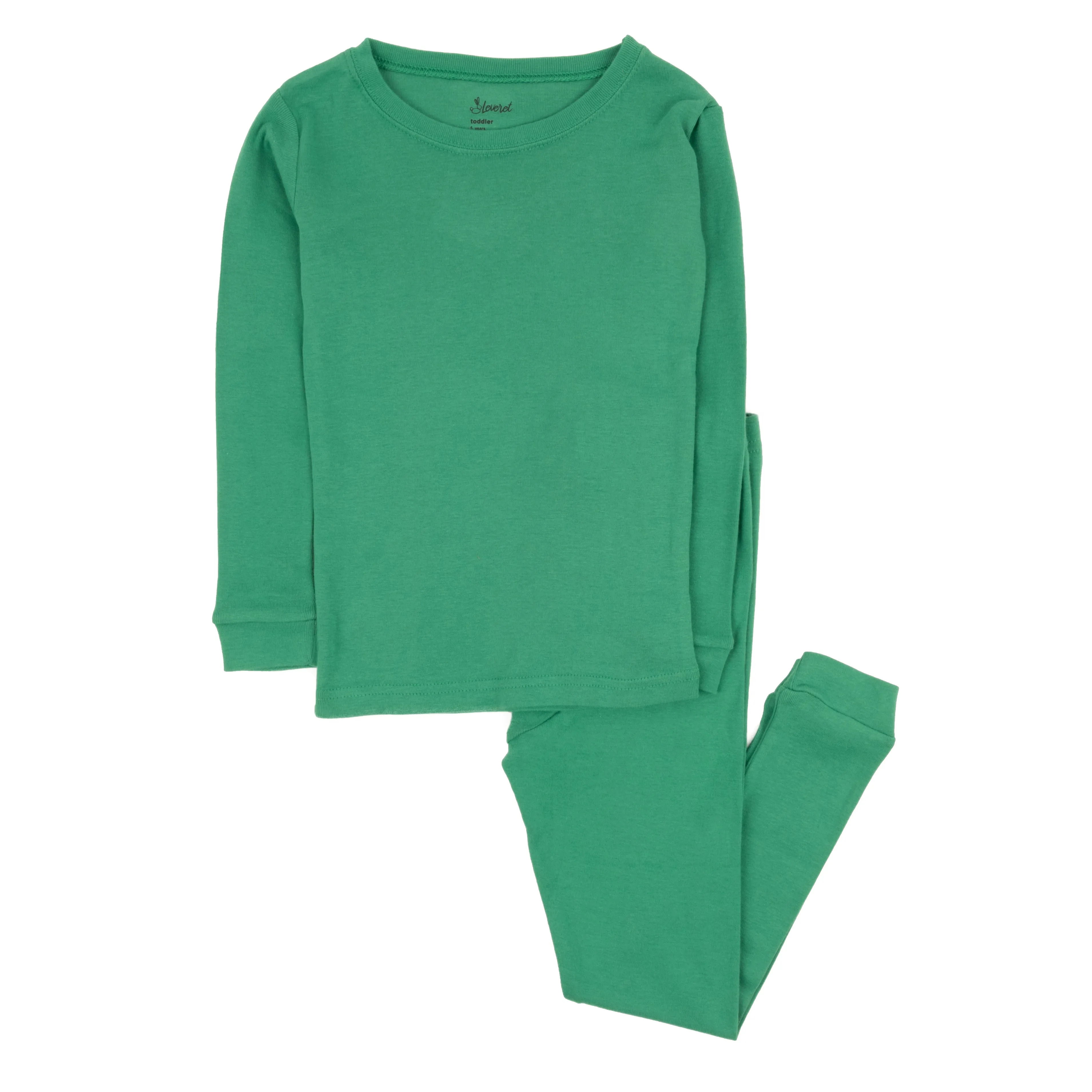 Kids Two Piece Cotton Pajamas Classic Solid Color