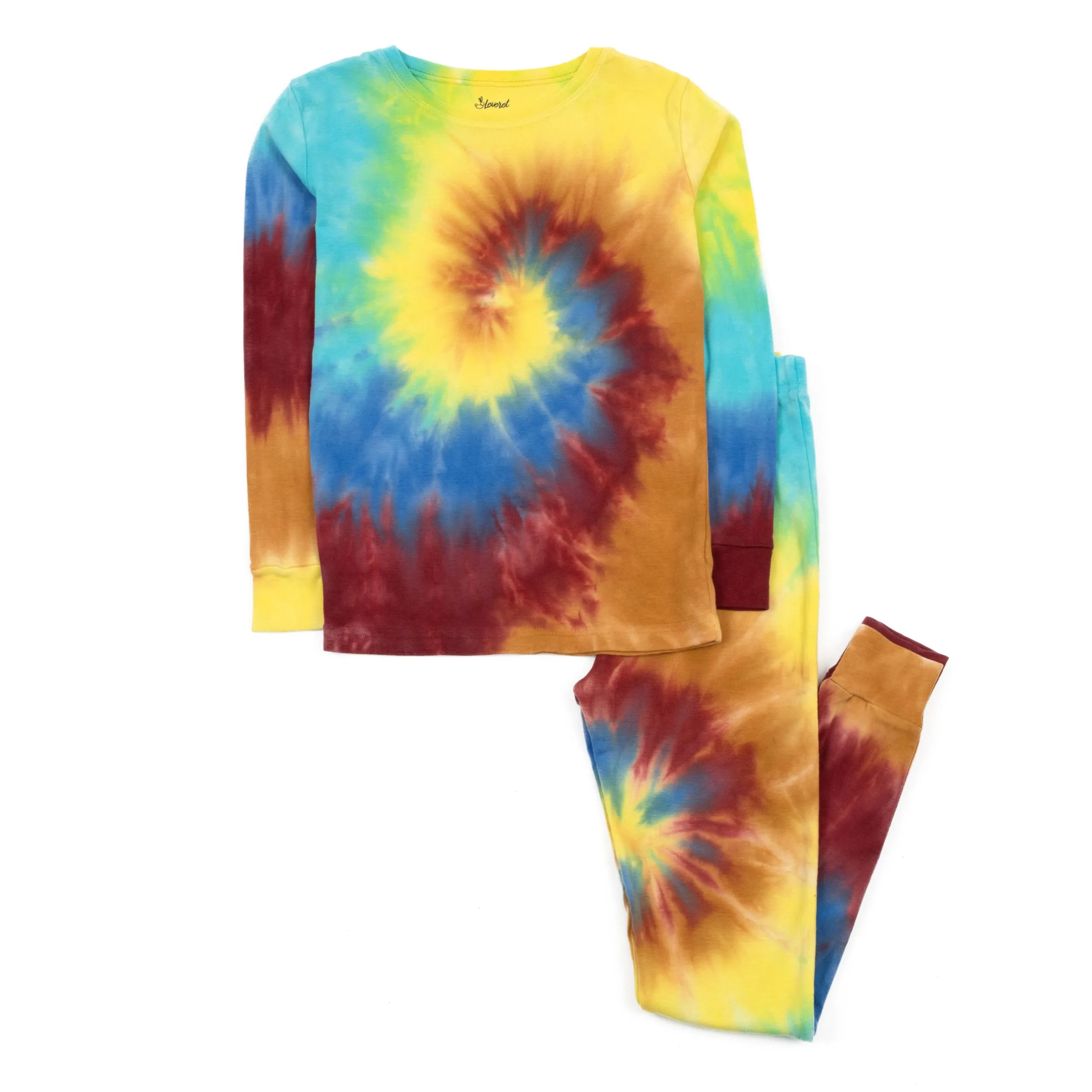 Kids Two Piece Cotton Pajamas Tie Dye Boys