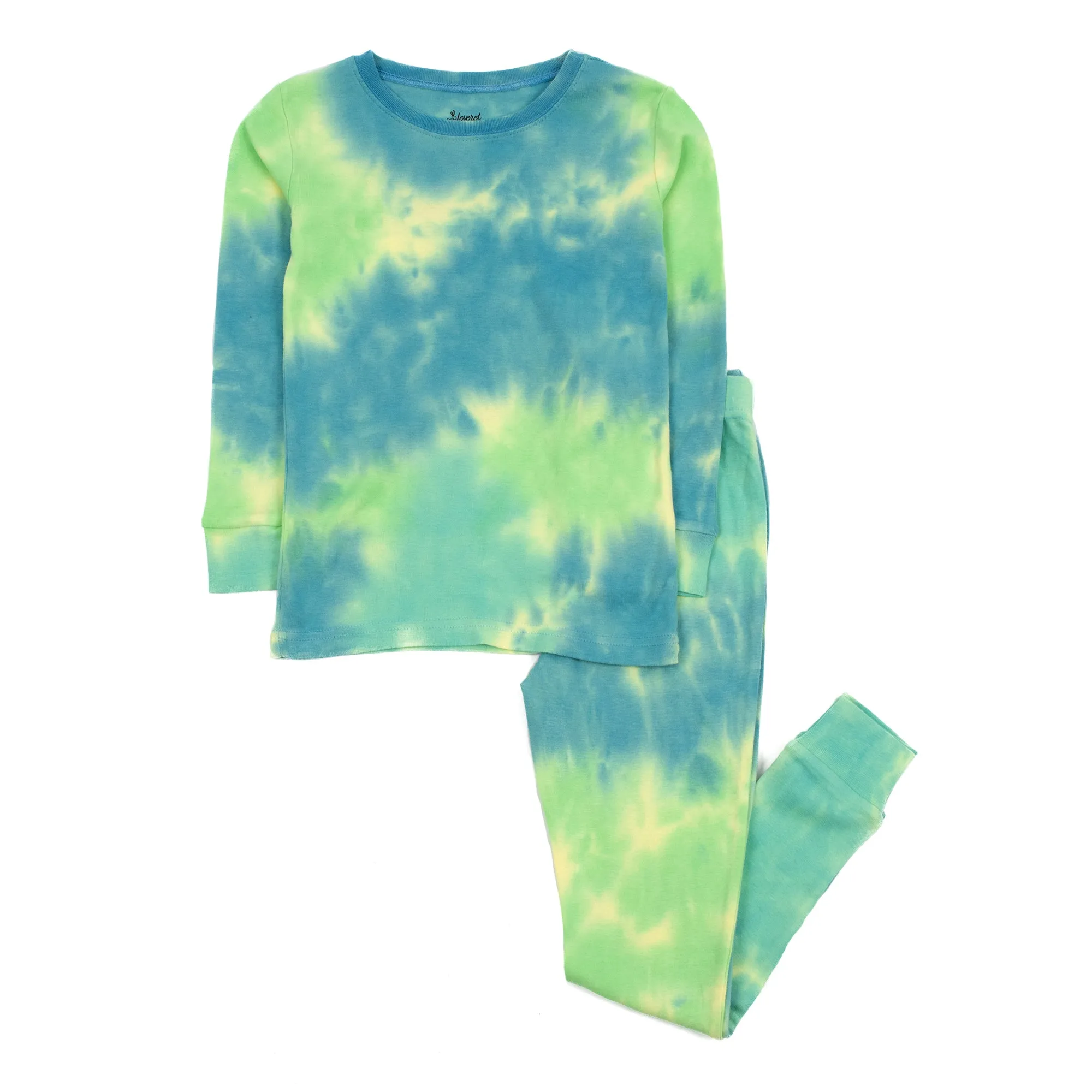 Kids Two Piece Cotton Pajamas Tie Dye Boys