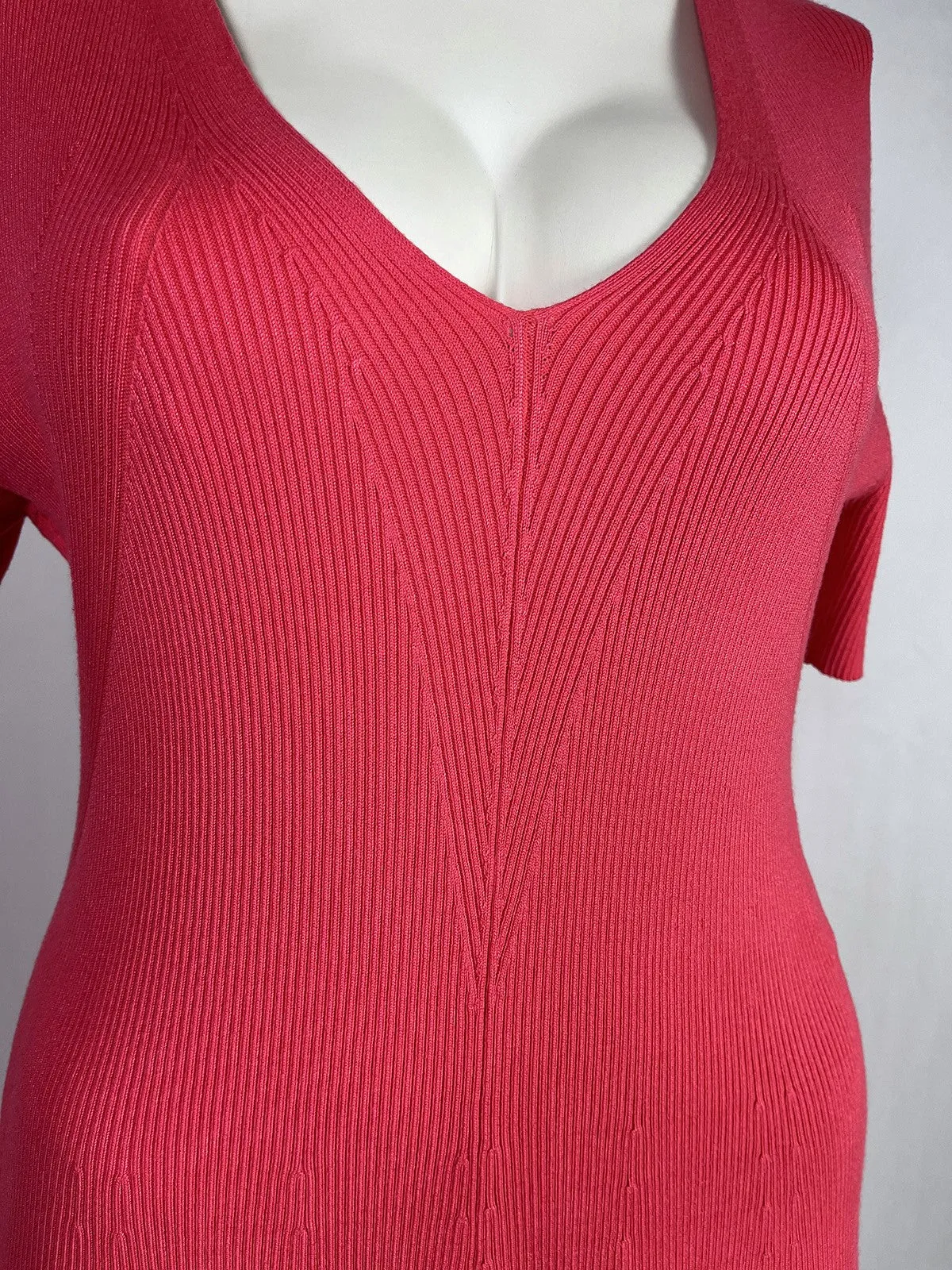 Lane Bryant Size 18W Neon Peach Ribbed Dress NWT