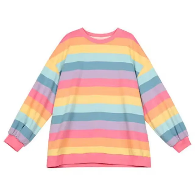Lazy Days Pastel Rainbow Striped Top