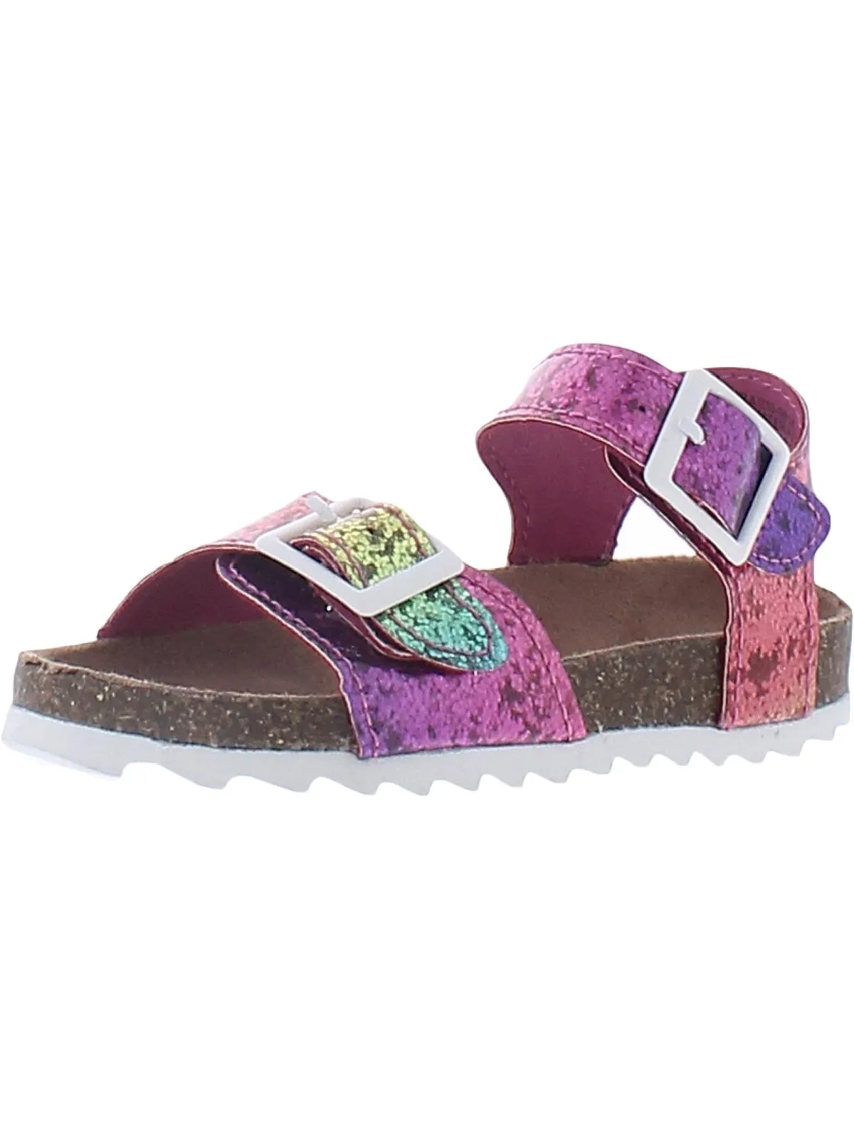 Lil Nora Girls Metallic Cork Footbed Sandals