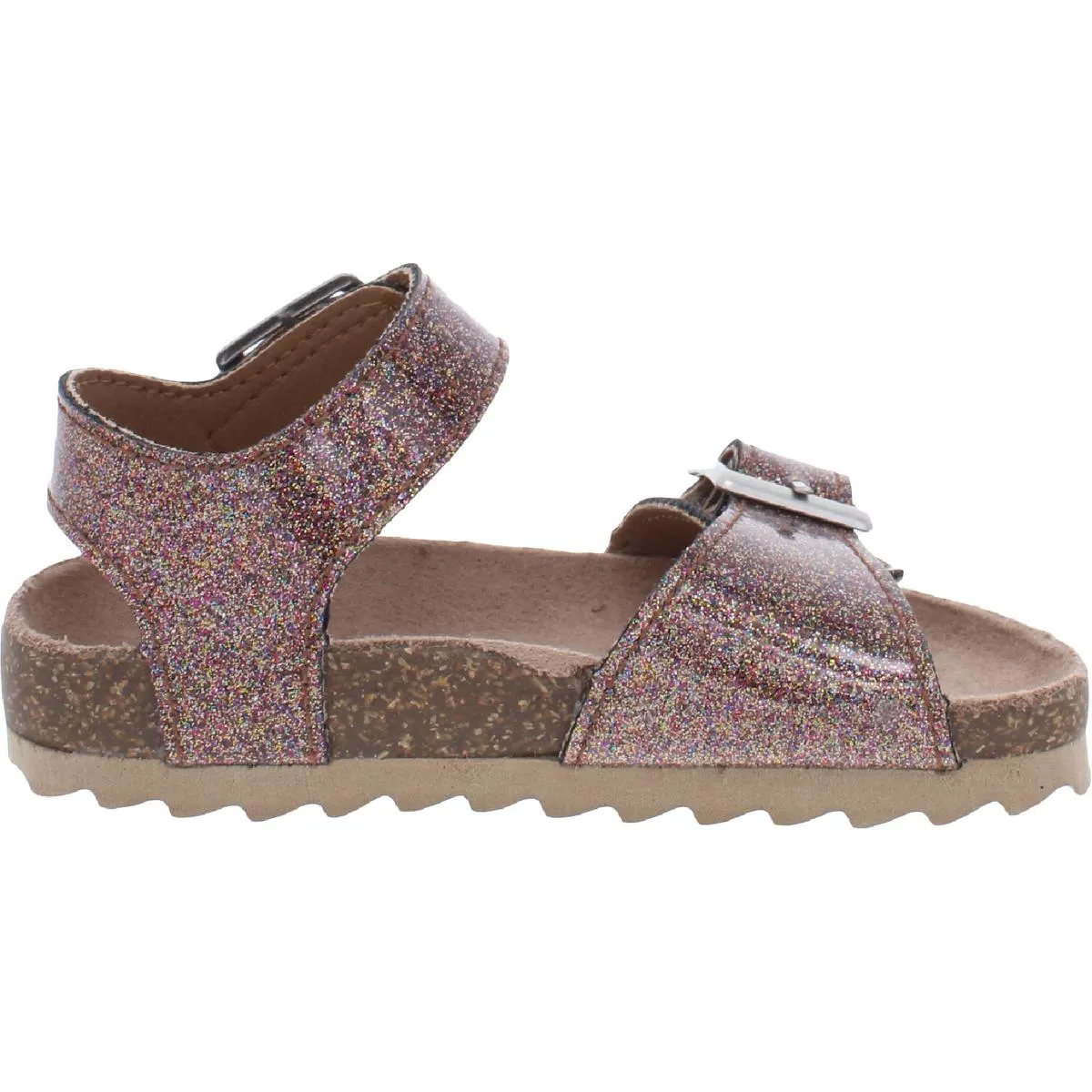 Lil Nora Girls Metallic Cork Footbed Sandals