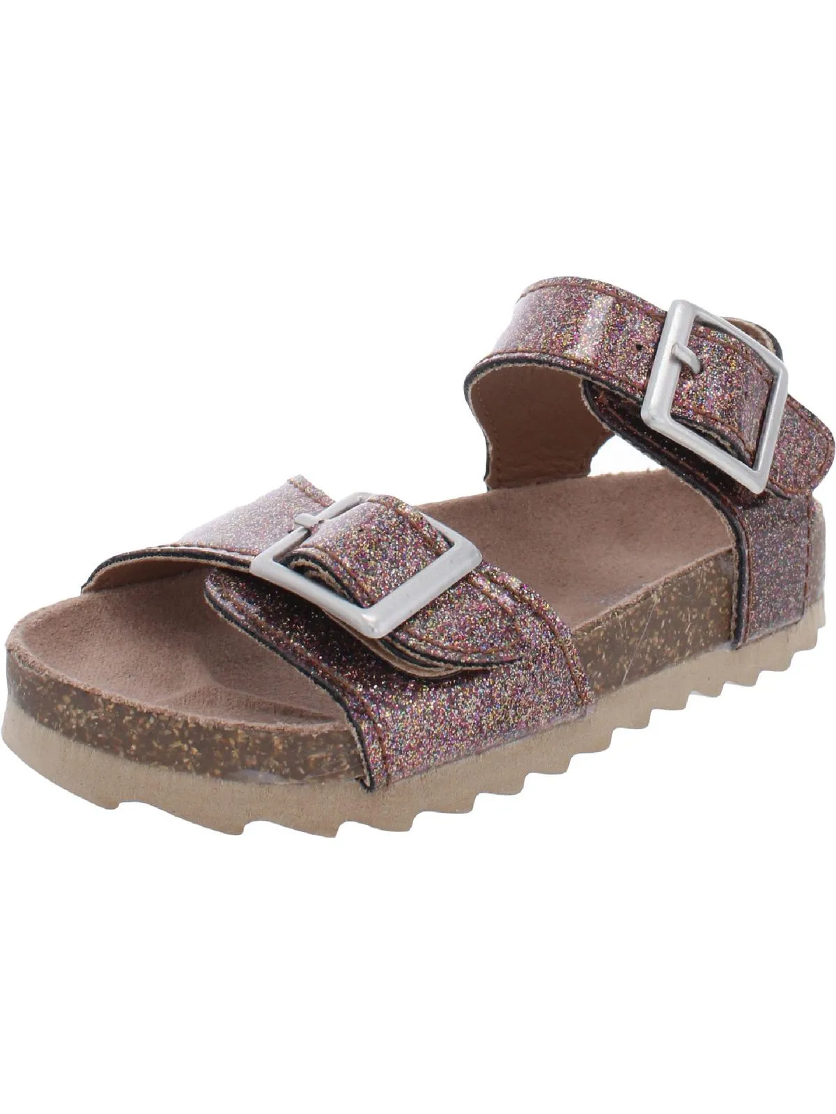 Lil Nora Girls Metallic Cork Footbed Sandals