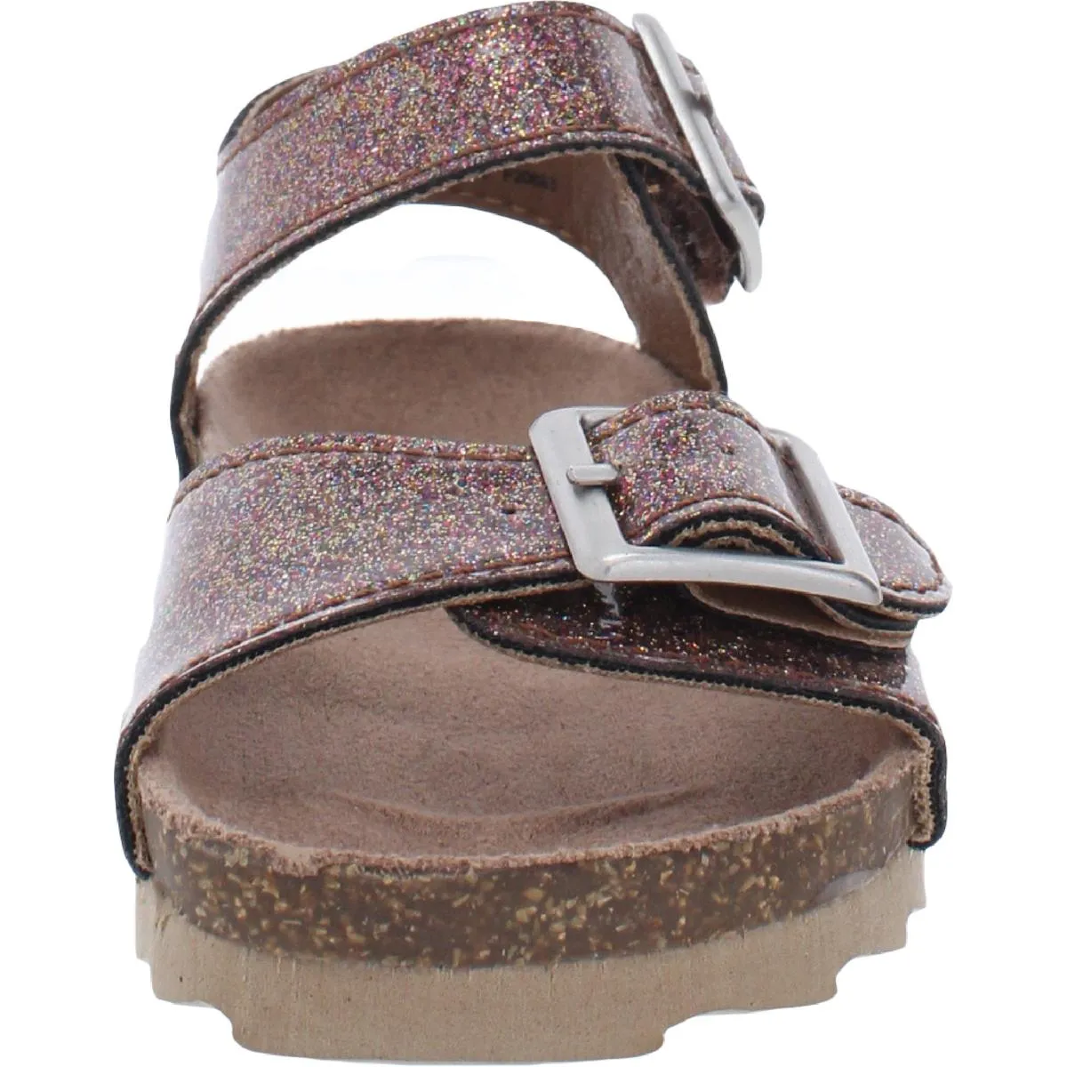Lil Nora Girls Metallic Cork Footbed Sandals