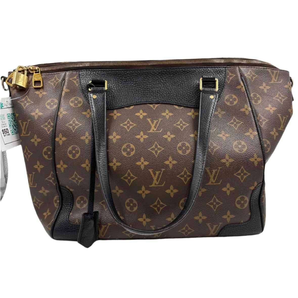 LOUIS VUITTON 2015 ESTRELA NOIR MONOGRAM Handled Tote Bag Purse