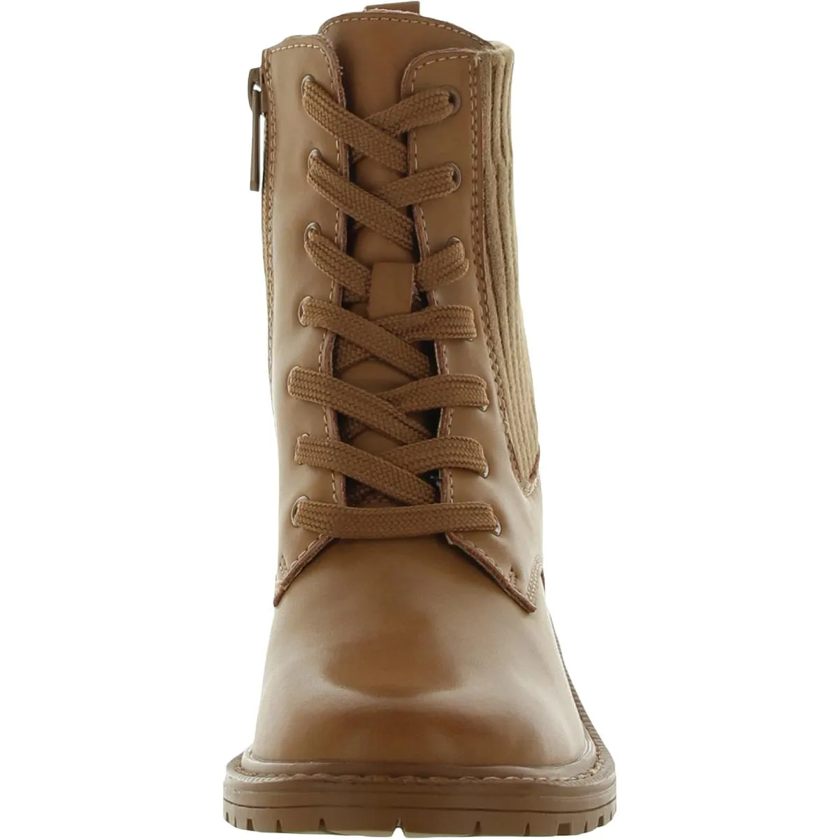 Lydell Mini Girls Zipper Leather Combat & Lace-up Boots