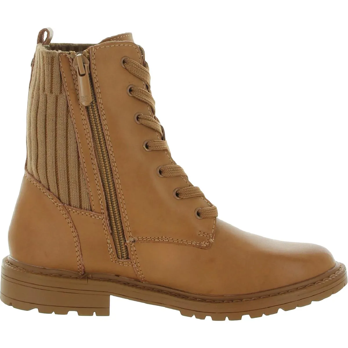 Lydell Mini Girls Zipper Leather Combat & Lace-up Boots