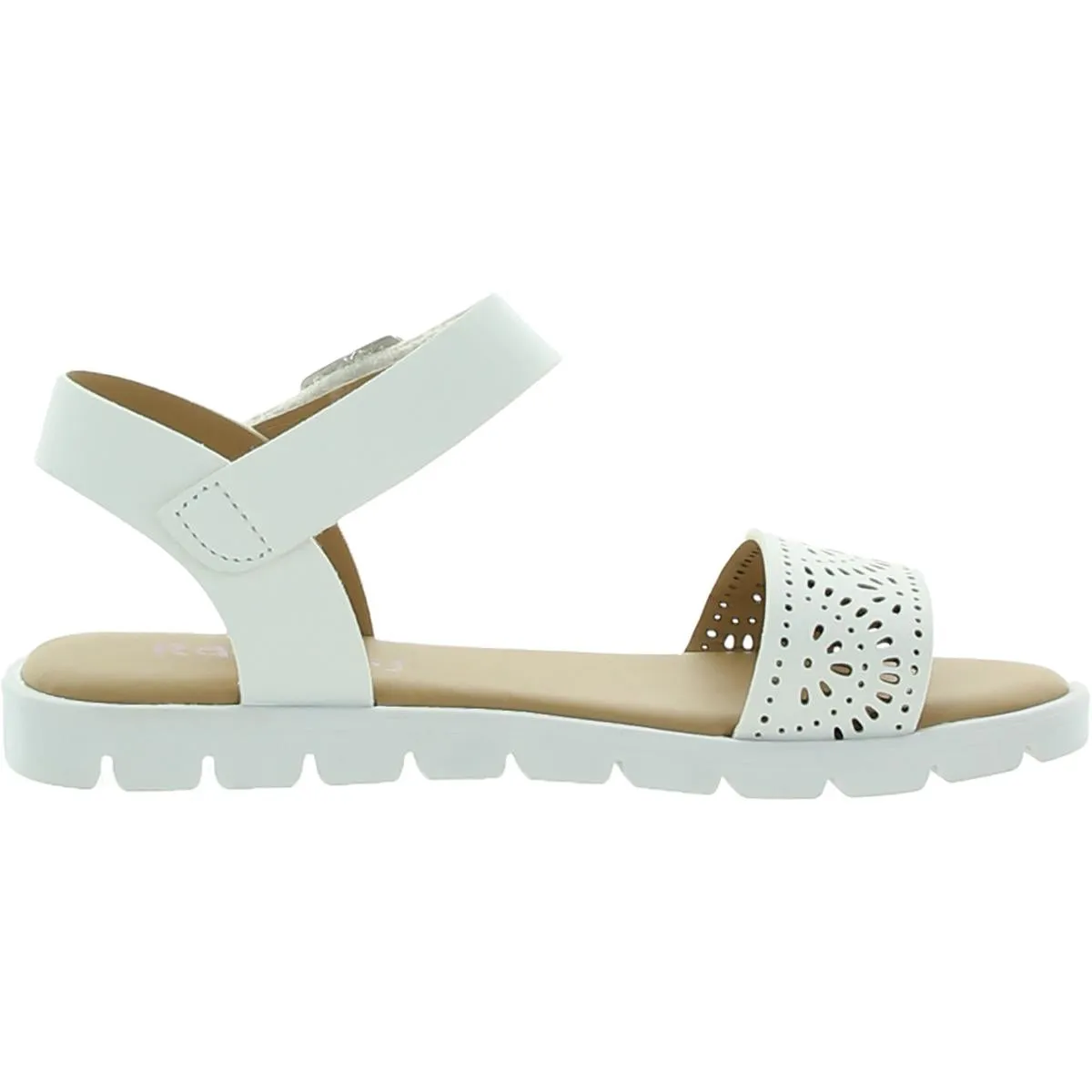 MONACO Girls Open Toe Flat Ankle Strap
