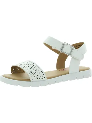 MONACO Girls Open Toe Flat Ankle Strap