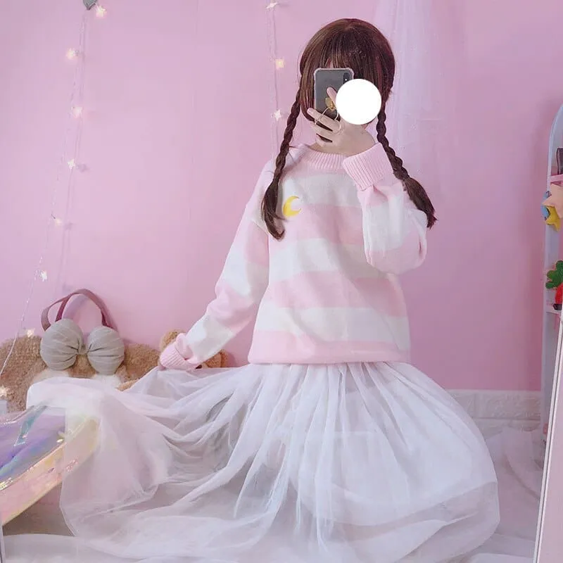 Moon Child Pastel Knit Sweater