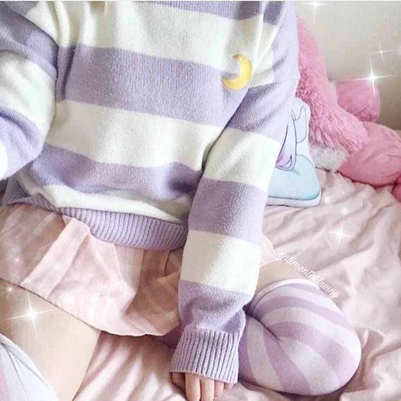 Moon Child Pastel Knit Sweater