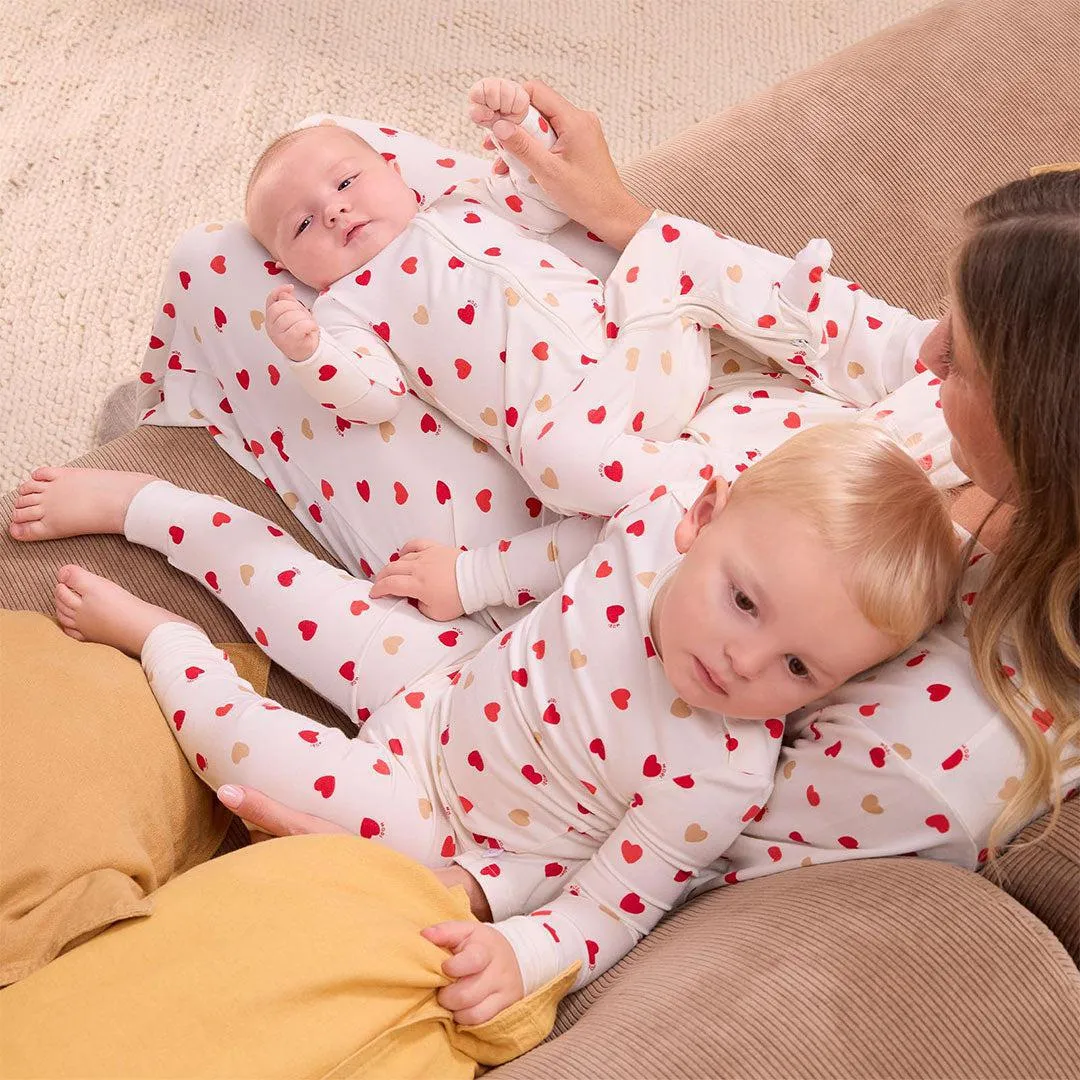 MORI Loveheart Pyjamas - Hearts & Cream