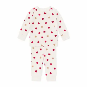 MORI Loveheart Pyjamas - Hearts & Cream