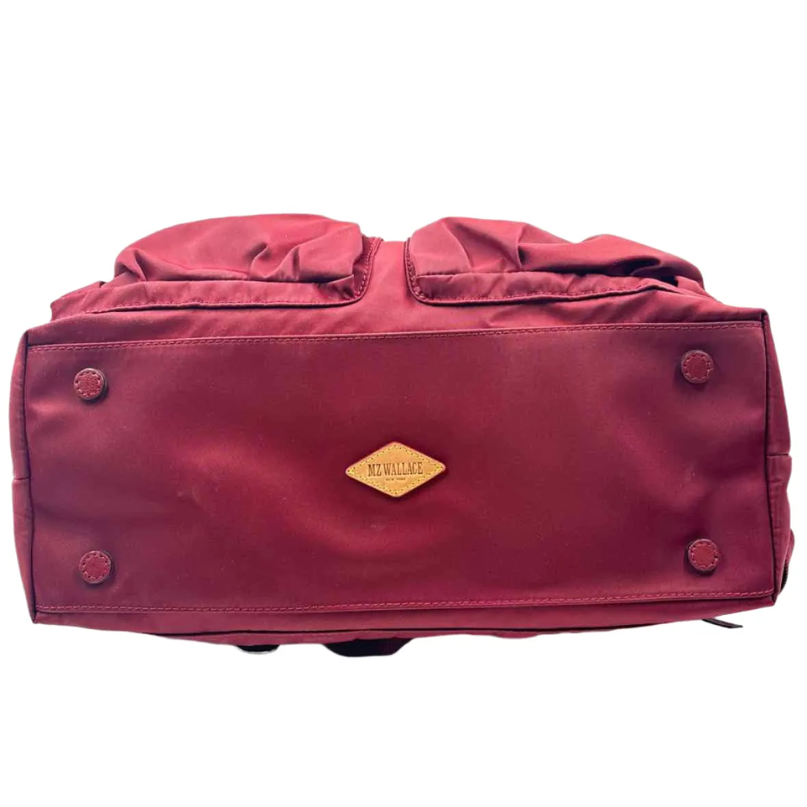 MZ WALLACE Deep Red Nylon JANE BEDFORD Handled Travel Satchel w/Crossbody