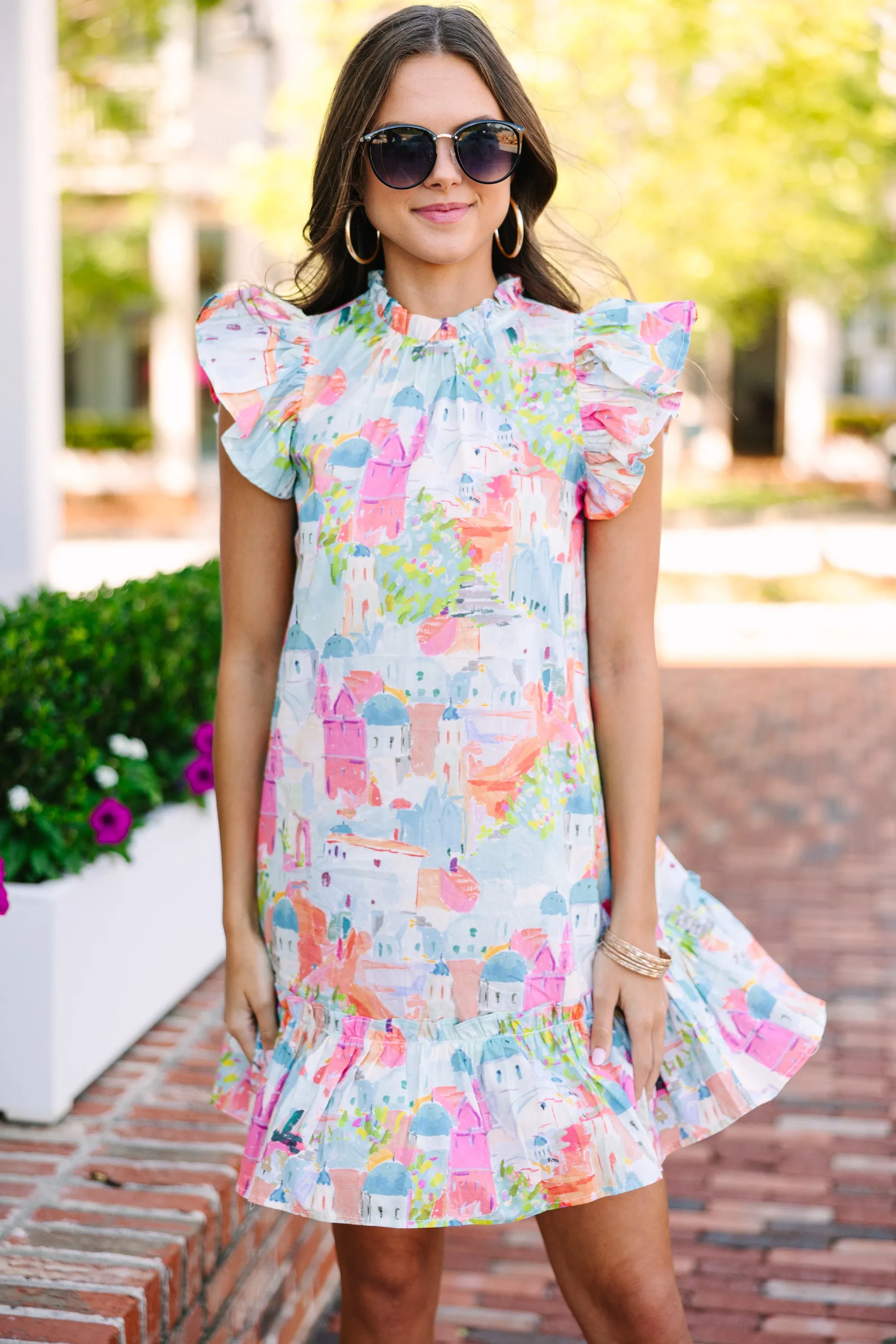 New To Town Ivory White Abstract Dress