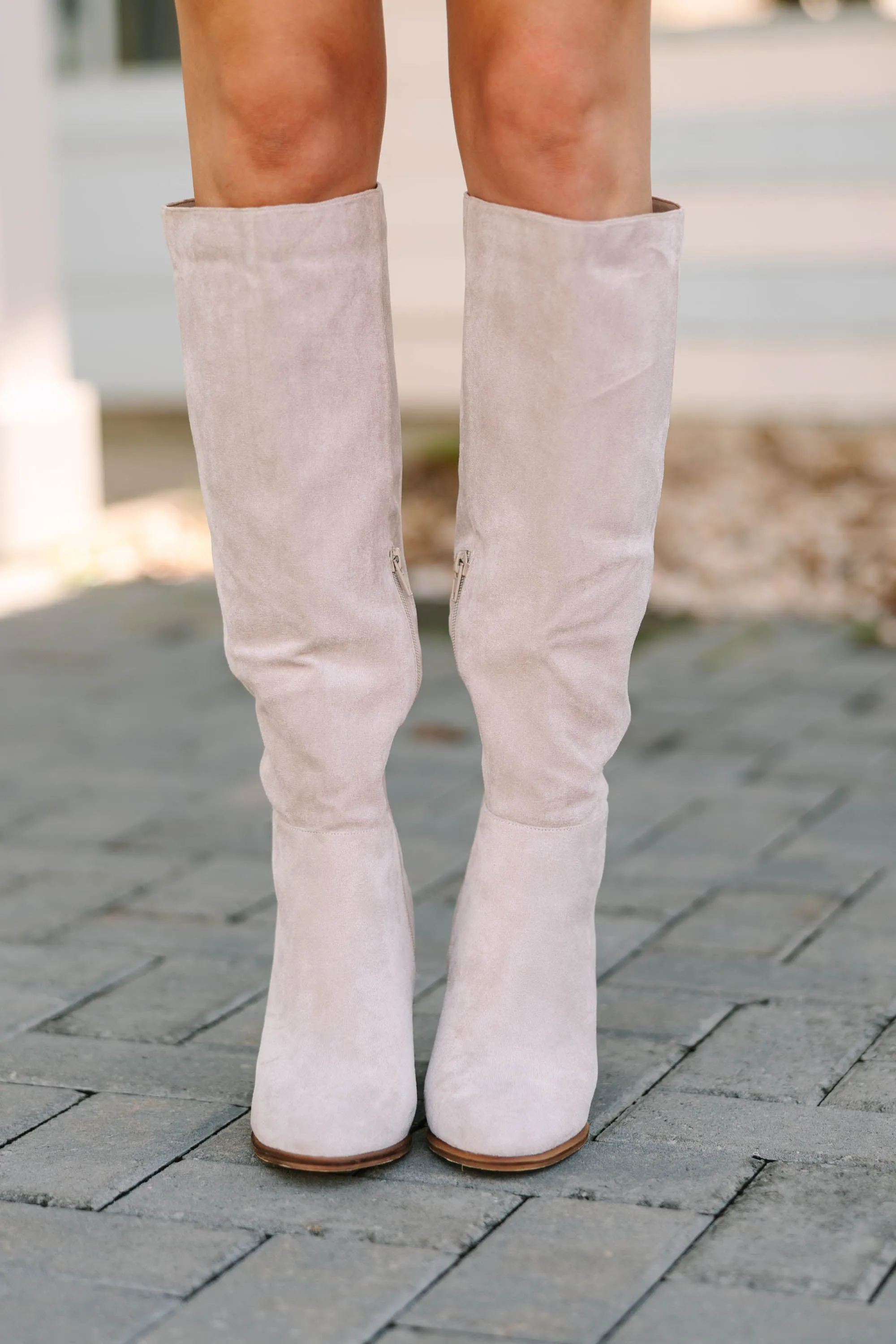 No Bad Days Gray Knee High Boots