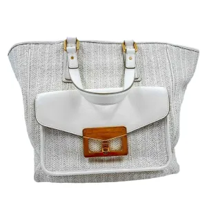 NWT MARC JACOBS Raffia & Leather Ivory TOTE Bag Purse