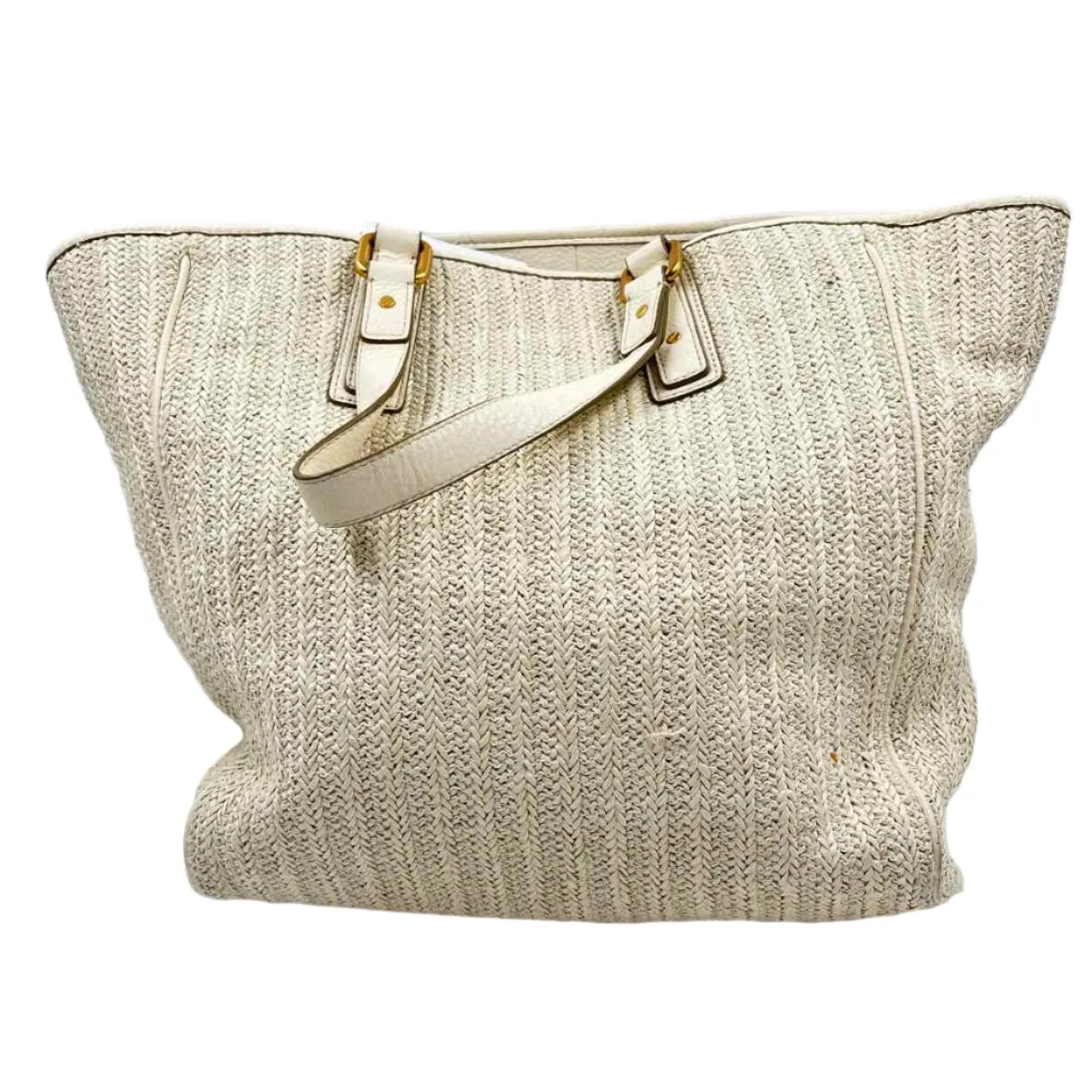 NWT MARC JACOBS Raffia & Leather Ivory TOTE Bag Purse
