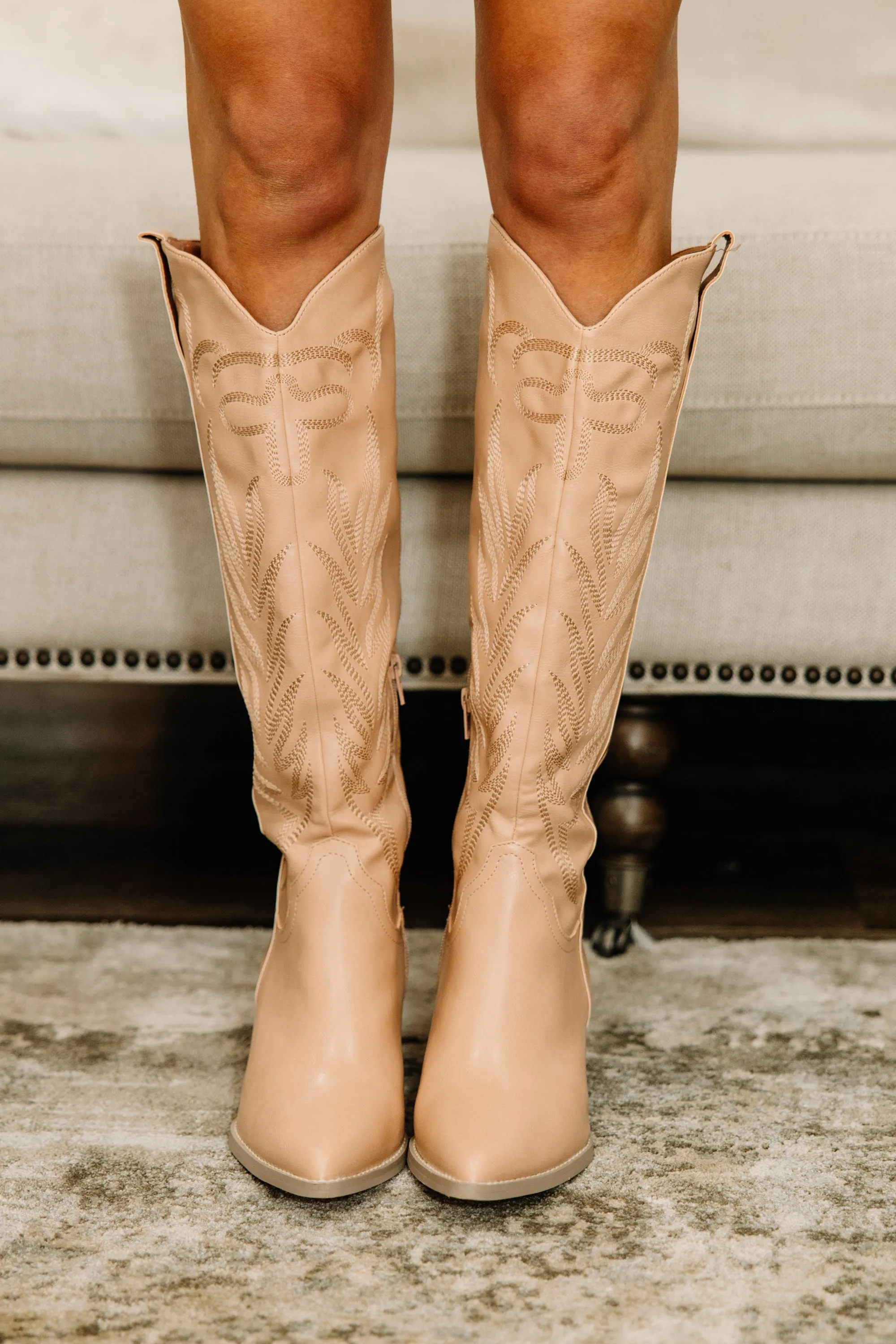 On My Mind Nude Western Boots