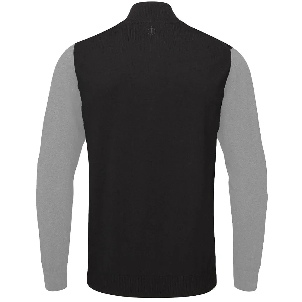 Oscar Jacobson Waldorf Pin 1/2 Zip Pullover - Black/Light Grey