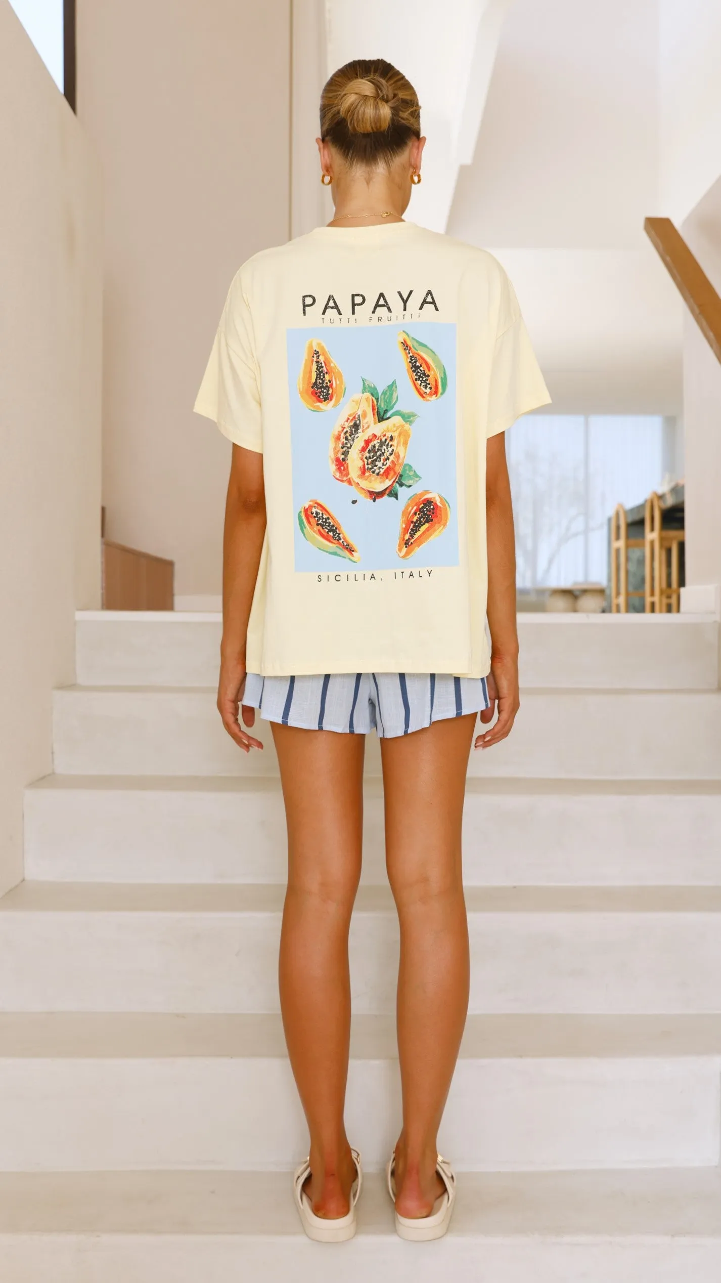 Papaya Top and Shorts Set - Yellow/Blue Billy J