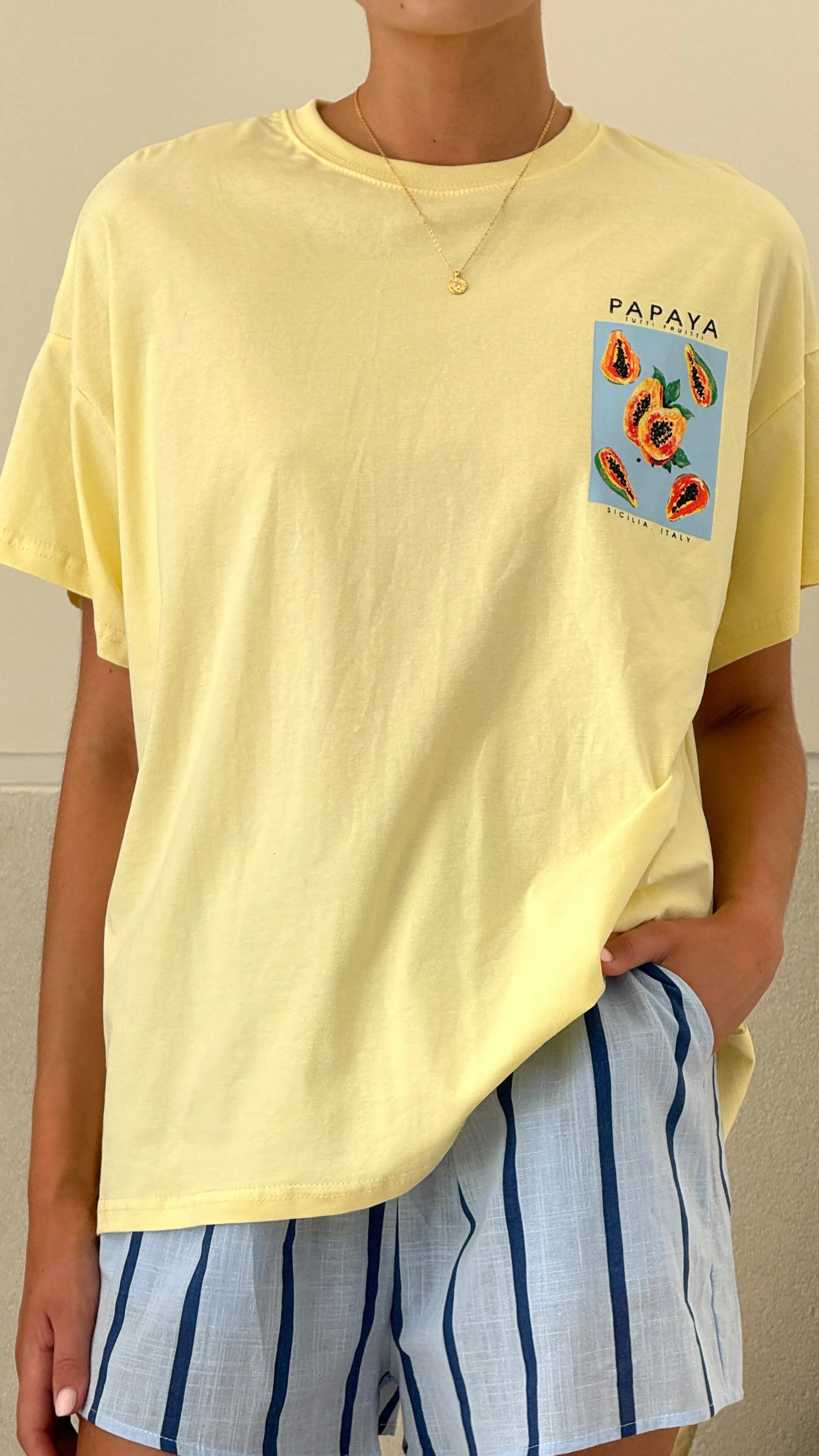 Papaya Top and Shorts Set - Yellow/Blue Billy J