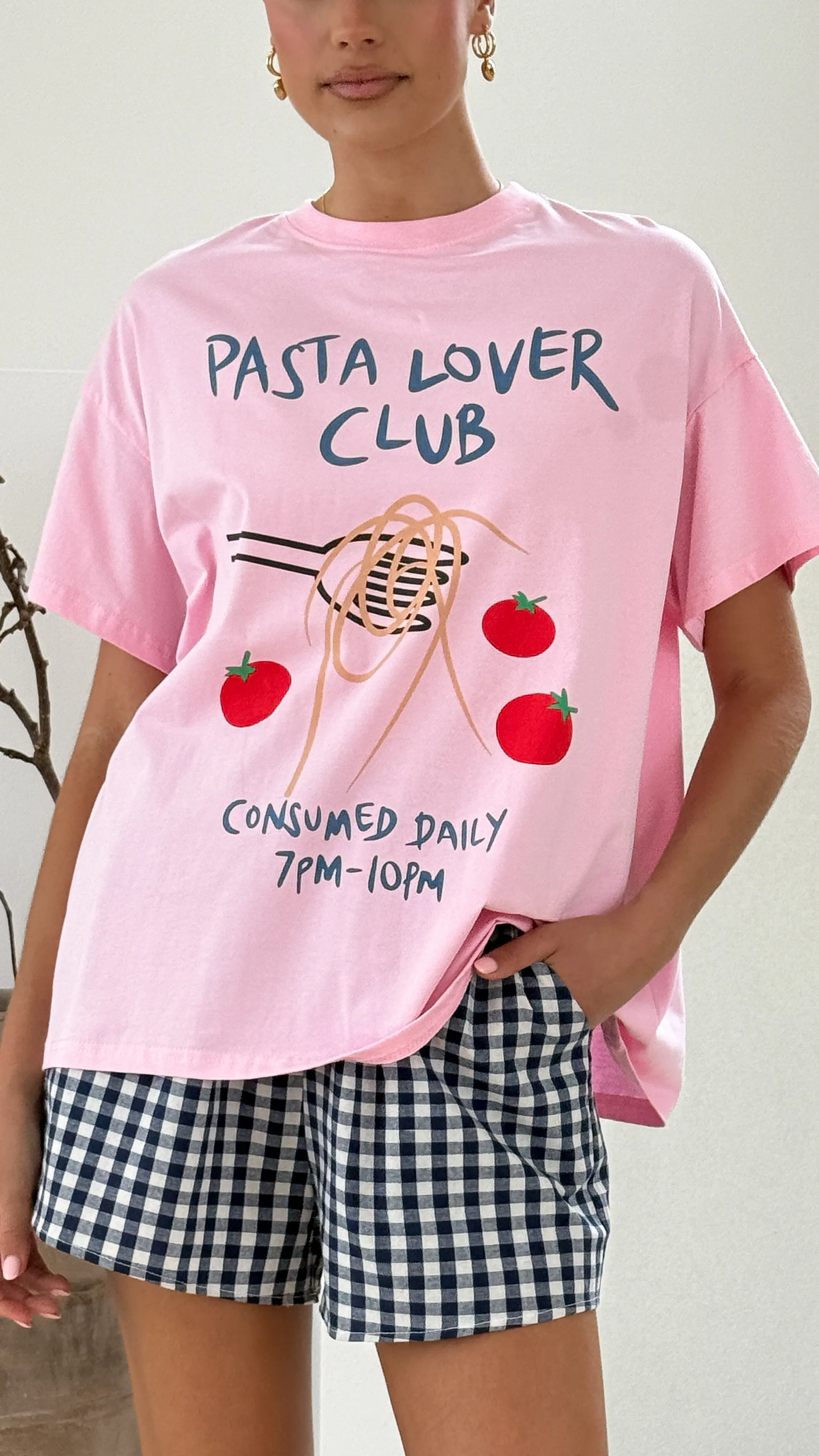 Pasta Lover Top and Shorts Set - Pink/Blue Billy J
