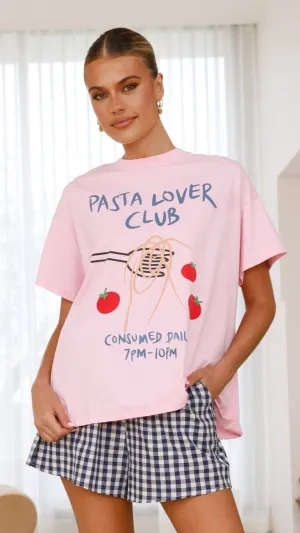 Pasta Lover Top and Shorts Set - Pink/Blue Billy J