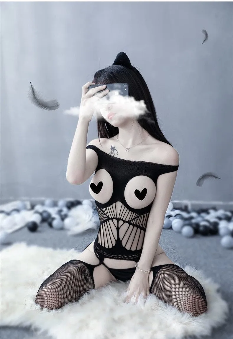 Peekaboo Fishnet Bodysuit