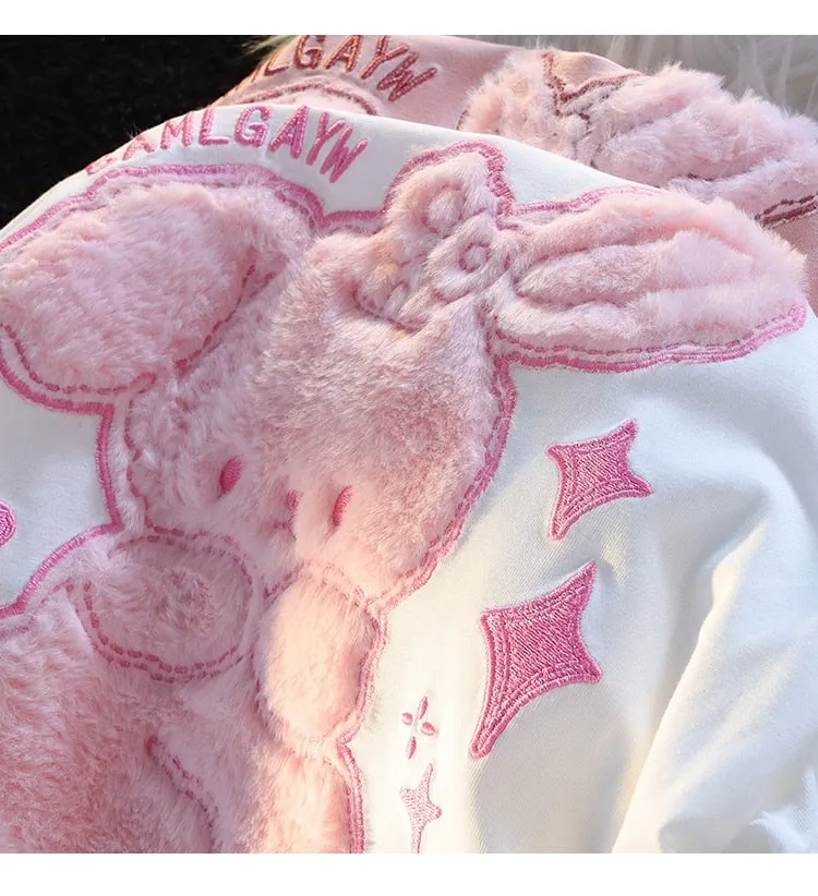 Pink Bunny Fluffy Tee