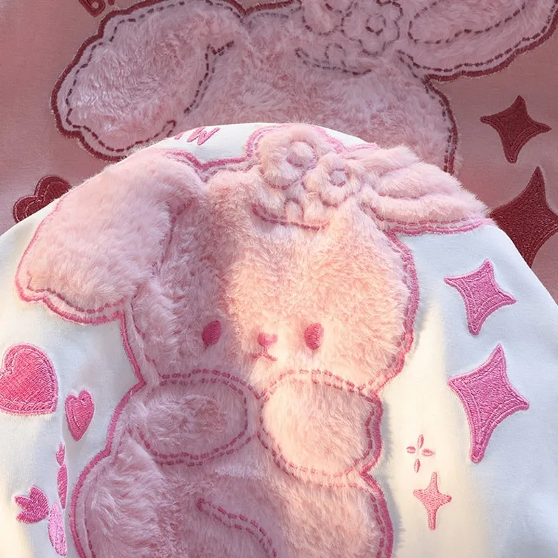 Pink Bunny Fluffy Tee
