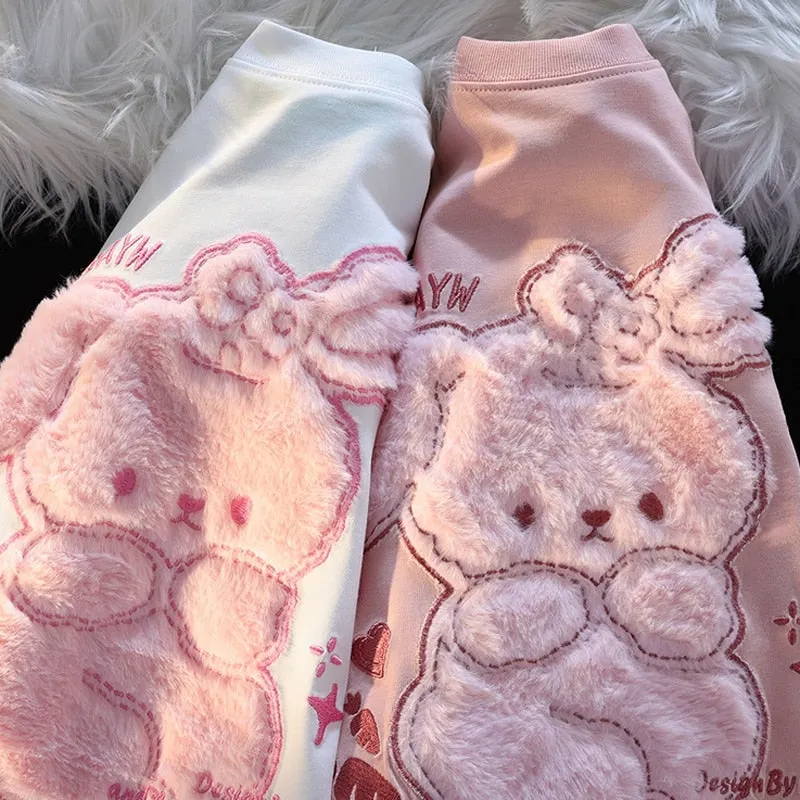 Pink Bunny Fluffy Tee